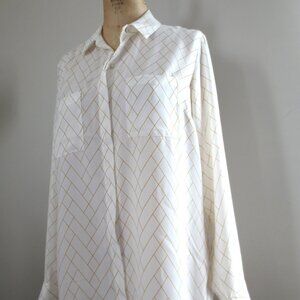 Cream & Gold Chevron Print Blouse - NWOT